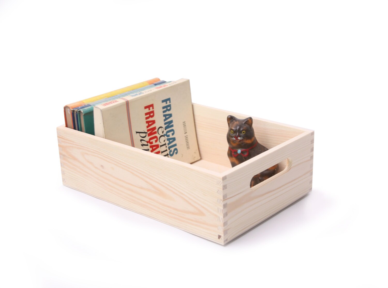 wooden container unfinished wood desk organizer serving