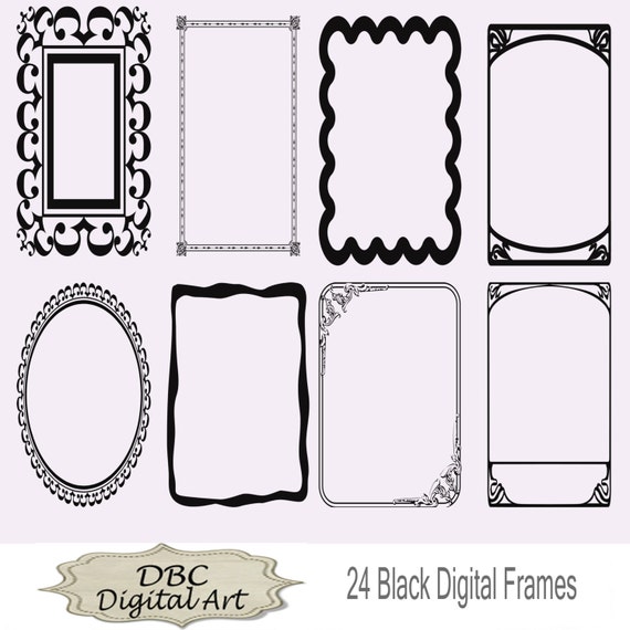 Items similar to black digital frames scrapbooking paper in 3 sizes 4x6