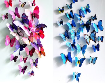 Stereoscopic wall sticker 3D simulation Butterflies Wall sticker ,3D butterflies wall decal- set of 12 various sizes, 9 styles can be chosen
