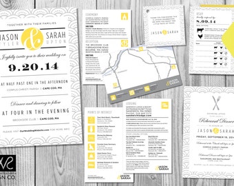 Art Deco Wedding Invitation Design Suite - Customized - Digital Files Only – Printable