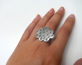 bague argent nuage/cloudy silver ring