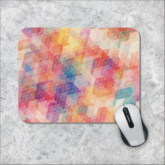 Geometric Mousepad Watercolor Triangles Mouse Pad Custom