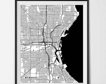 Milwaukee Map Etsy Milwaukee Map Etsy