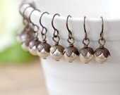 Bridesmaids Earrings Set of 6 Cream Pearl Earrings, Swarovski Pearl Vintage Themed Bridal Party Earrings, Rustic Wedding Bridesmaids Gift