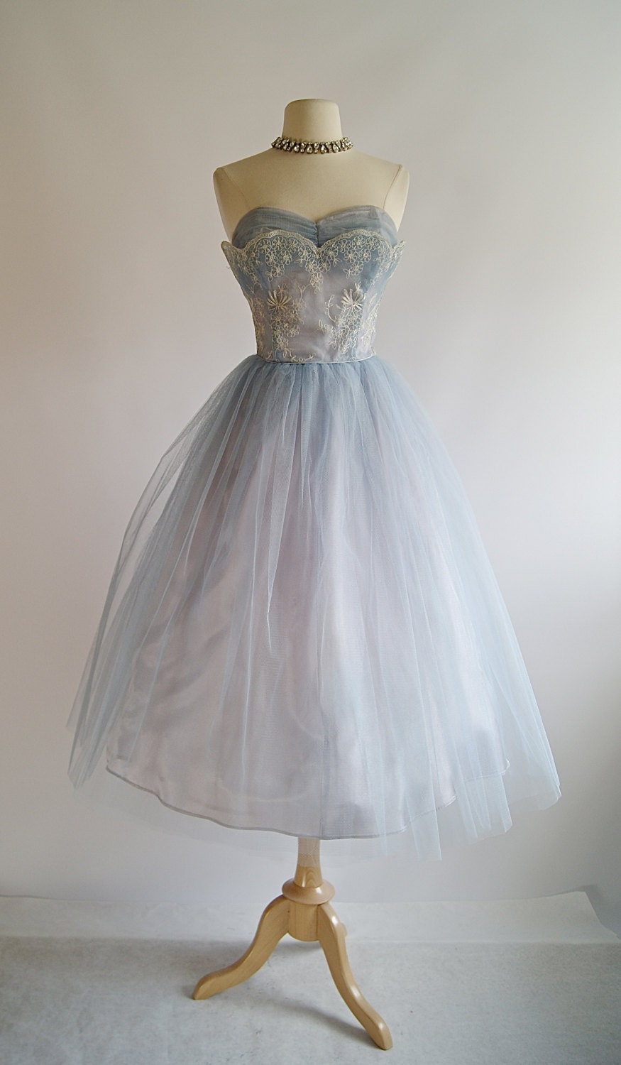 Vintage 1950s Prom Dress 50s Strapless Tulle Prom Dress | Free Download ...