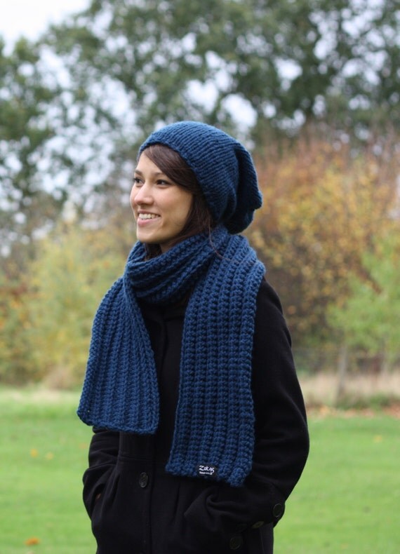 French Navy Scarf Men's Scarf Mens Chunky Scarf Mens