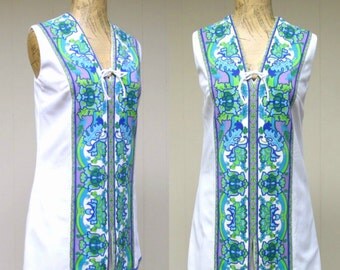 Vintage 1960s Mr. Dino Pantsuit / 60s Tunic Top Pants Set / Medium