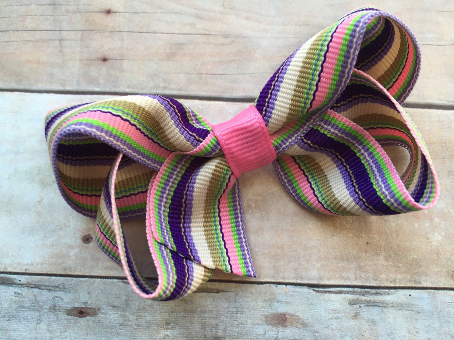 25 off SALE Adorable striped hair bow striped bow boutique