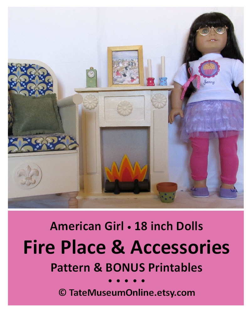 American Girl _ 18 inch Doll Furniture PATTERN _ Fire Place