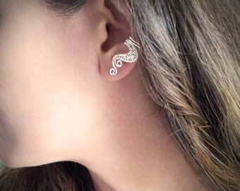 Silver Ear Cuff Silver plated Weave Ear Wrap