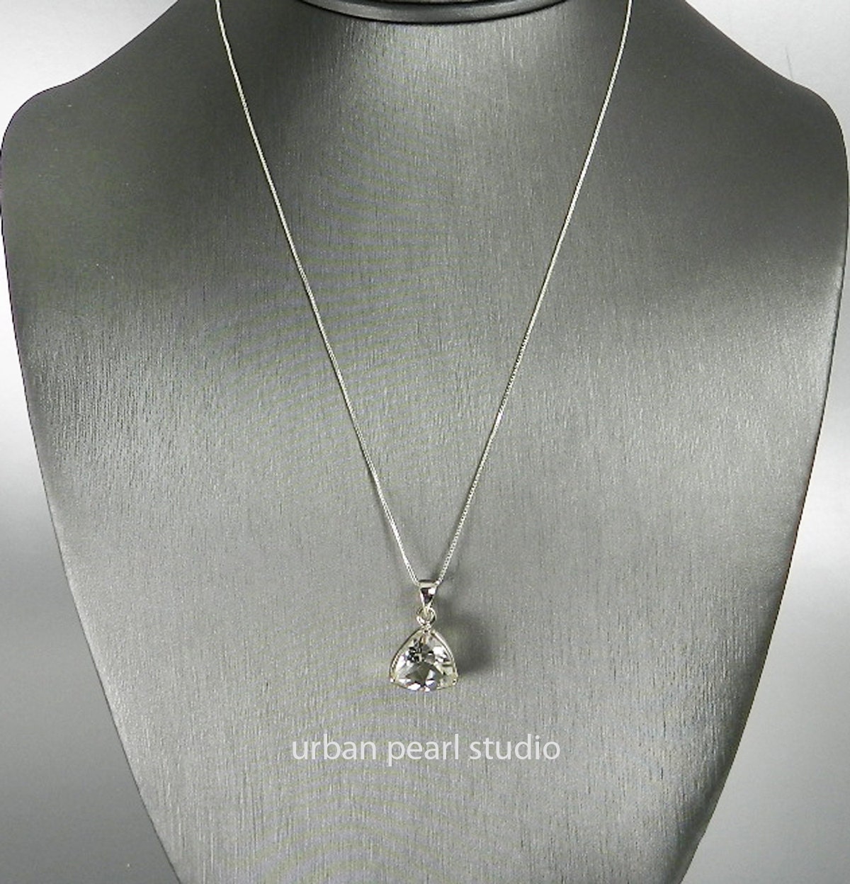 Trillion Diamond Cut Pendant Necklace Bridesmaid Gift