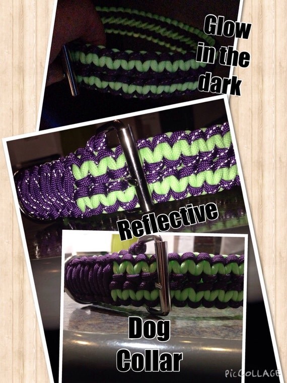 Adjustable glowinthedark reflective dog collar