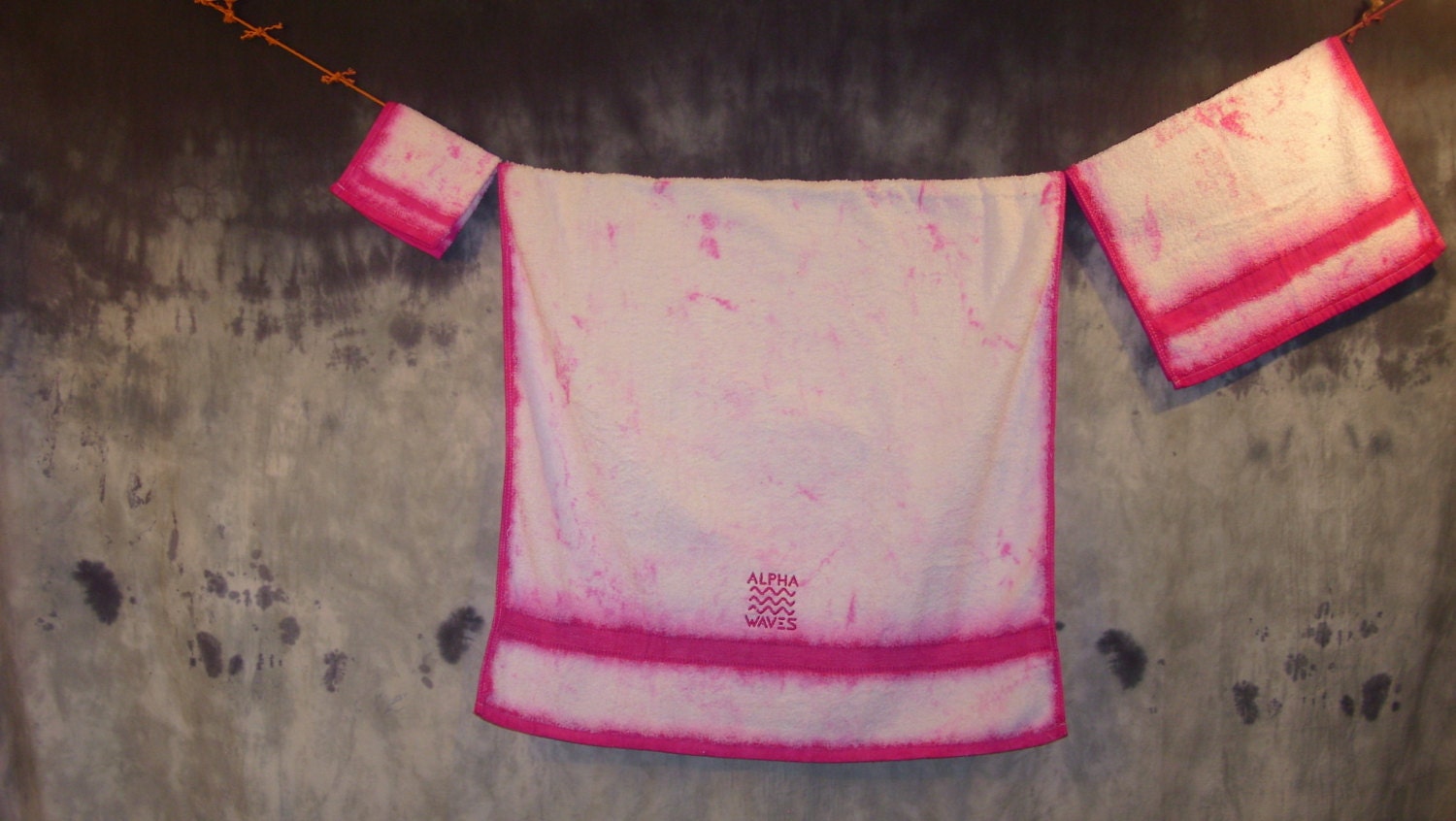 hand dyed bath towel set pink by on Etsy
