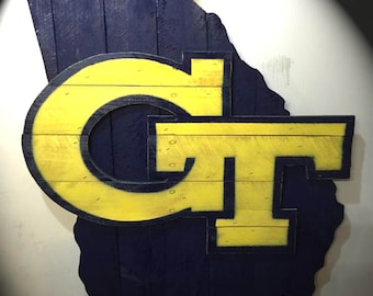 Georgia Tech Rustic Wall Art