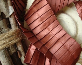 Cinnamon Rust Satin Pleated Ribbon