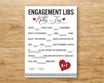 Engagement Libs, Mad Libs, Engagement Party Printable, Guestbook Alternative, Printable, Guest Libs, Guest Book, Engagement Party Game