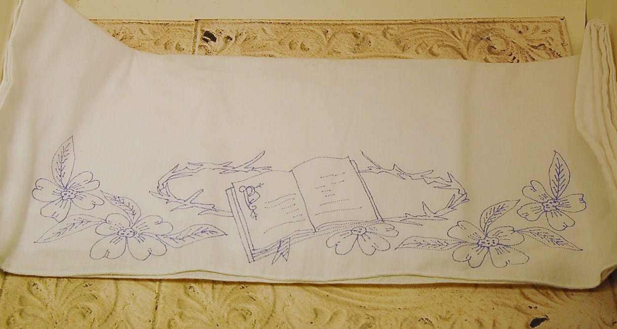 Embroidery Stamped Pillowcases Set of 2