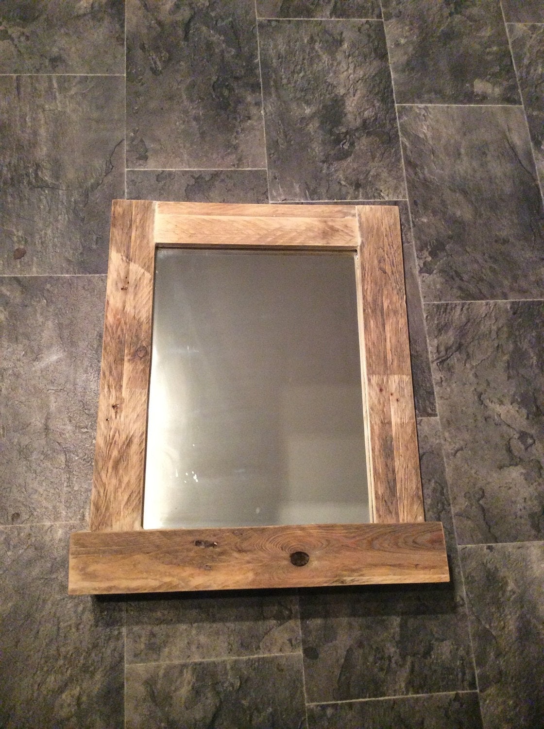 Rustic Bathroom Mirror made from reclaimed pallet wood