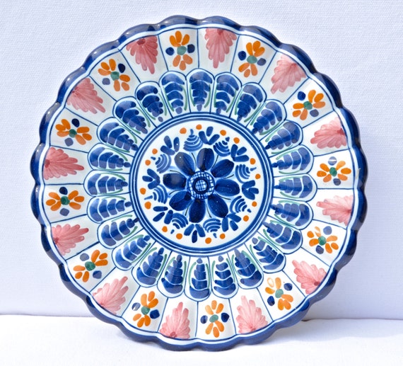 Vintage Hand Painted Majolica Spanish Tile by PrettyHomeFinds