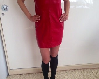 Dress/red dress/red leather dress/tunic