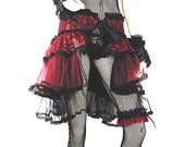 burgundy and black lace skirt, pareo skirt, belly dance, skirt burlesque, gothic, bohemian party, evening lace skirt, vintage skirt 0210