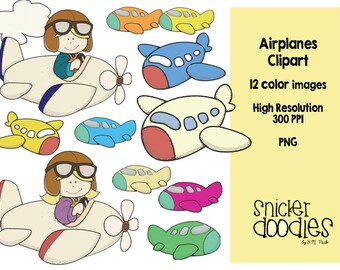 Aviator Clipart, Planes Clipart, Airplanes Clipart Bundle, Classroom Clipart, Digital Download, pilot clipart