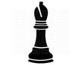 Items similar to Chess Set Pieces Bishop Knight Pawn Clip Art ...