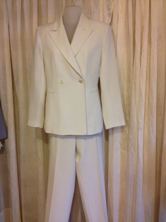 winter white pant suit womens