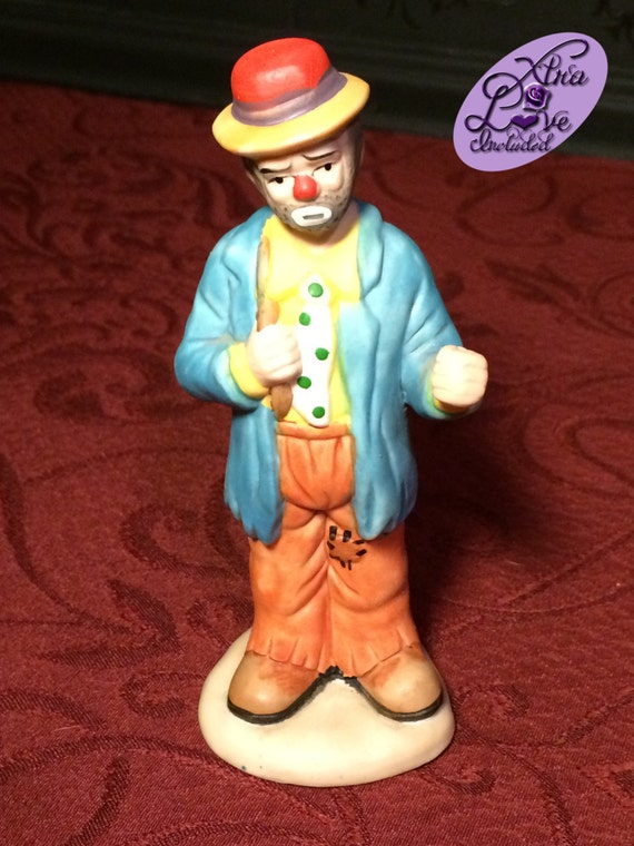 Vintage 5 1/2 Flambro Emmett Kelly Jr Balloon Sad Clown