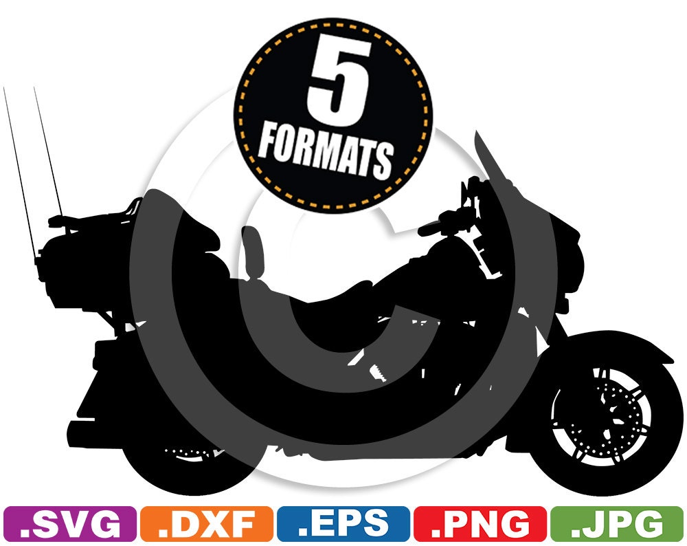 Download Harley-Davidson Touring Motorcycle Silhouette Clip Art svg