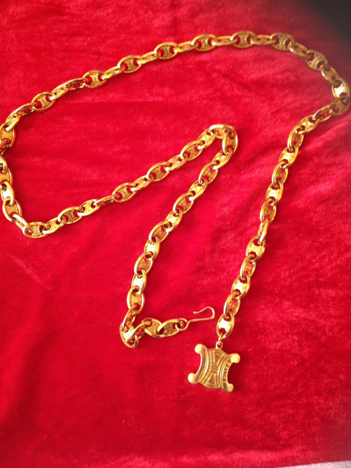 Stunning Vintage Celine Gold Belt Haute Juice