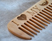 Personalized wooden comb. Engraved comb. For men, for him. I love my beard. Beard comb, moustache comb, hair comb. Idea for gift.Dad gift