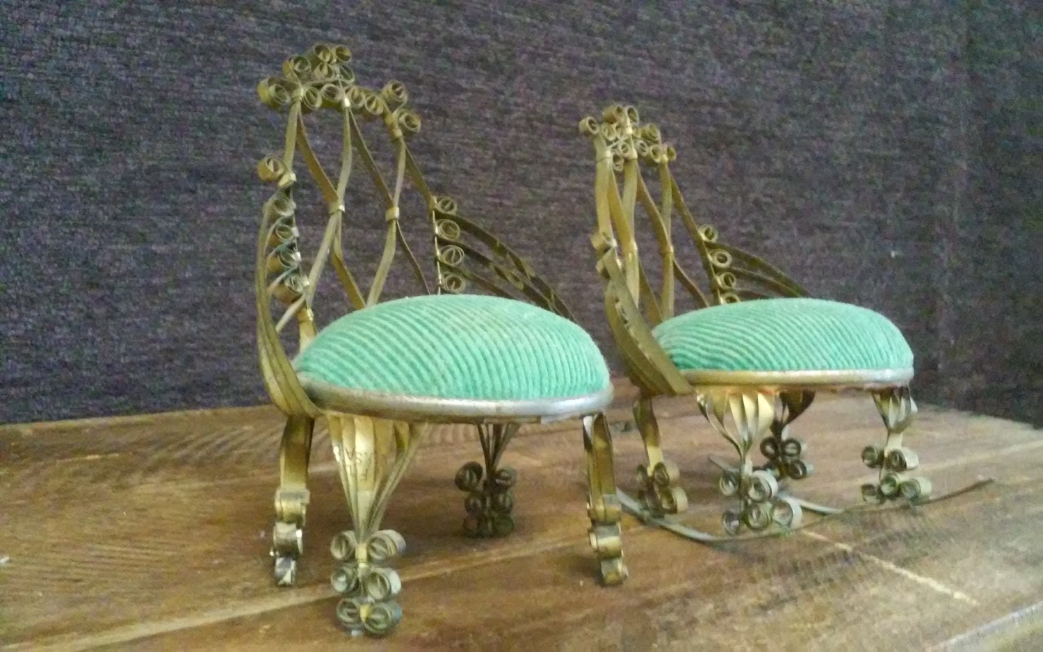 Vintage Tin Can Tramp Art Doll Furniture by theuglyottoman on Etsy