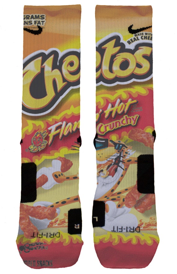 Flaming Hot Cheetos Custom Nike Elite Socks by OkSock on Etsy