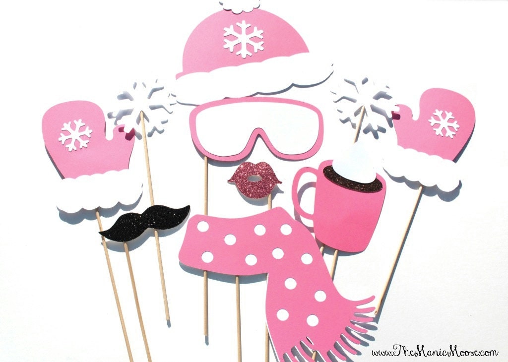 Winter Photo Booth Props 10 piece set by ManicMooseHoliday