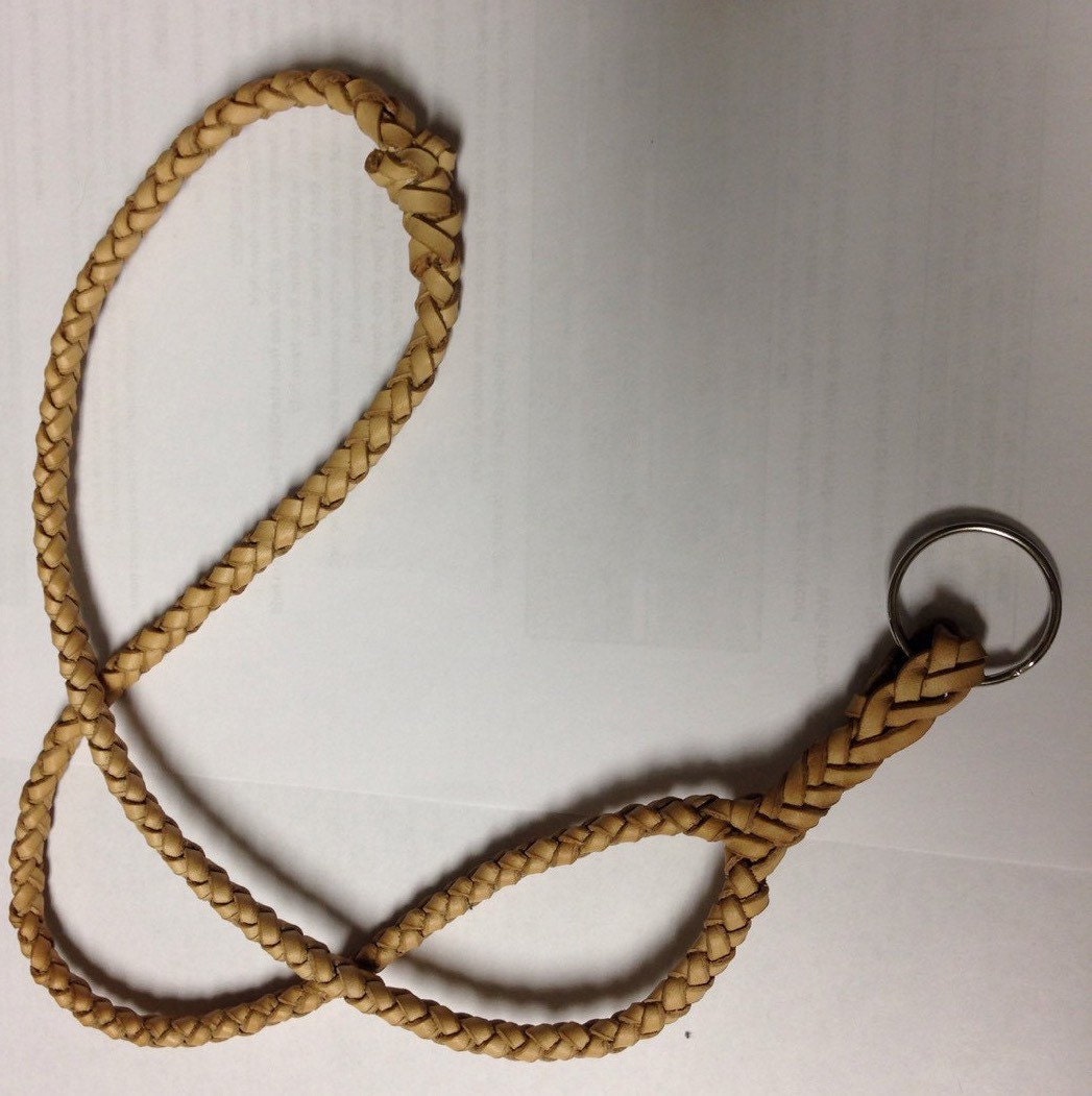 Braided leather lanyard Hand braided leather lanyard