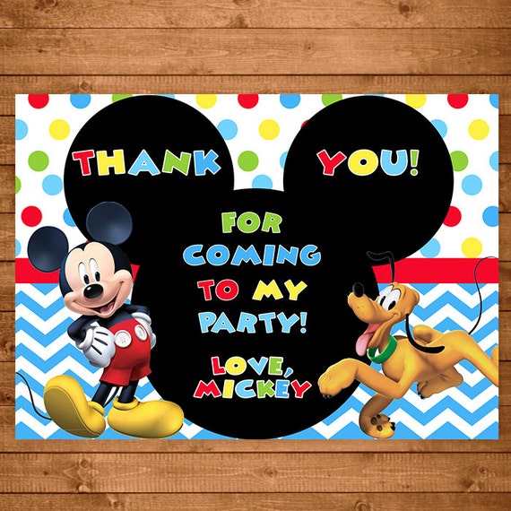 Mickey Mouse Birthday Thank You Disney Mickey Mouse Clubhouse Birthday