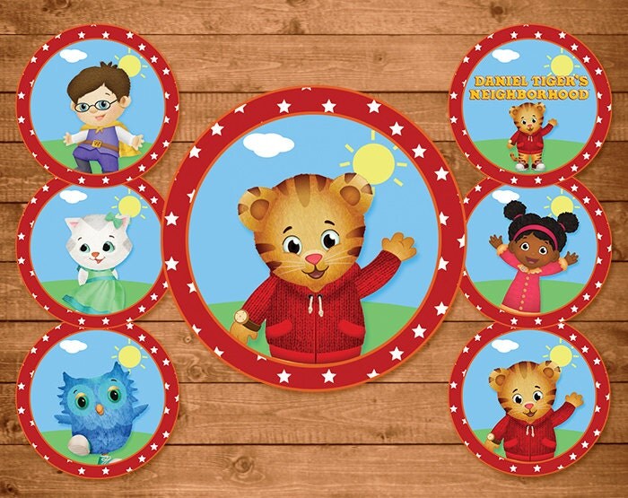 Daniel Tiger Cupcake Toppers Red Stars Daniel Tiger Stickers