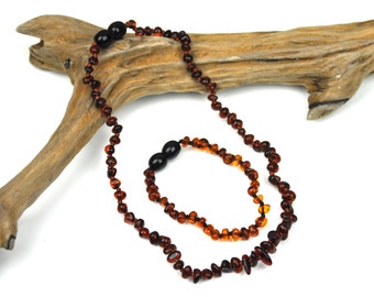 Teething remedy - 12 inch Pure Cherry Baltic Amber Baby Teething Necklace and Anklet 31 cm
