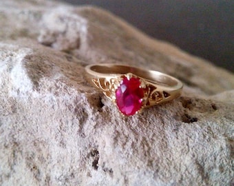 SALE! Delicate Ruby ring, gold ring,red stone ring,gold stack ring,stacking ring,July birthstone ring