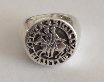 Knights Templar Ring .925 Sterling Silver, Fine .999 Silver, Seal of ...