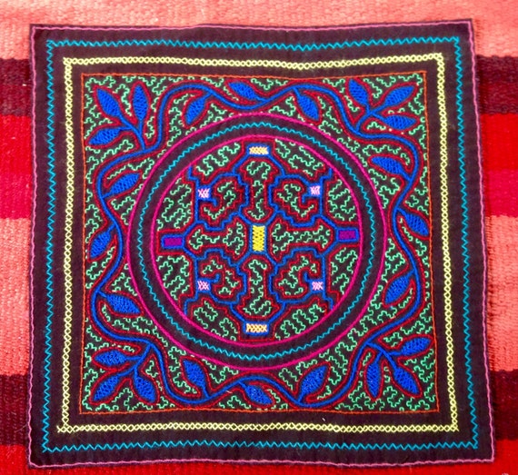 Shipibo Kene Shipibo Textile Hand Embroidered One of a