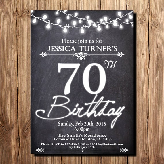 70Th Birthday Invitations For Her 1