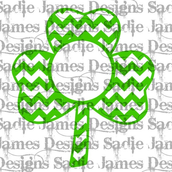 Download 3 leaf clover shamrock monogram frame SVG and Silhouette