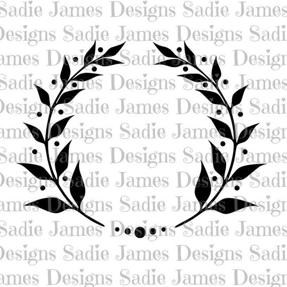 Download Laurel Leaf Wreath Monogram 1 SVG and Silhouette Studio