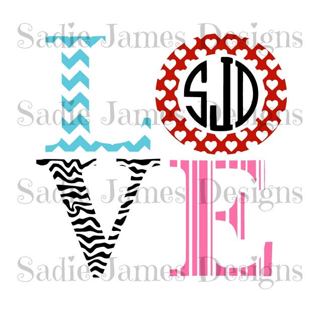 Download Love monogram frame SVG and Silhouette Studio cutting file