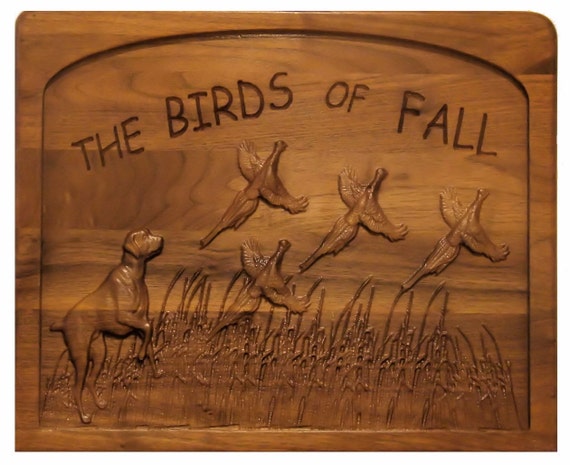 Bird Dogs Sign Pheasant Sign 3D Carved Wall Art 3D