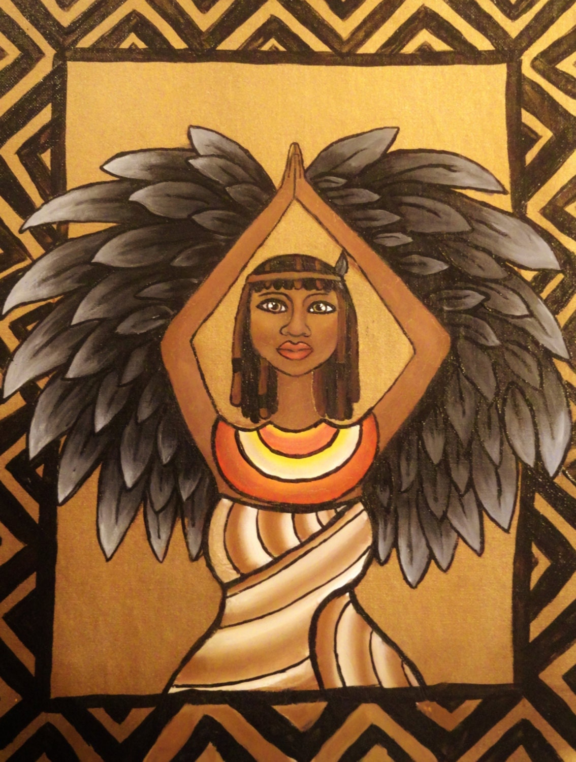 Ma'at Egyptian Goddess of Truth Original acrylic