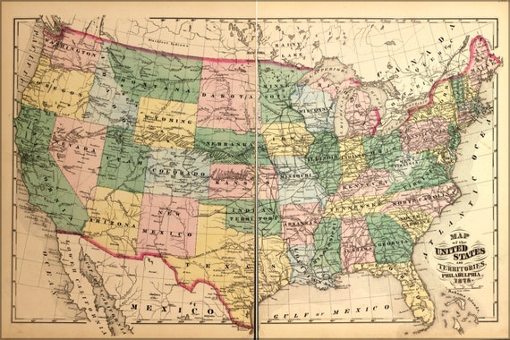 24 X 36 Map Of United States ... Map Of United States In 1878 on us map 24 x 36 ...