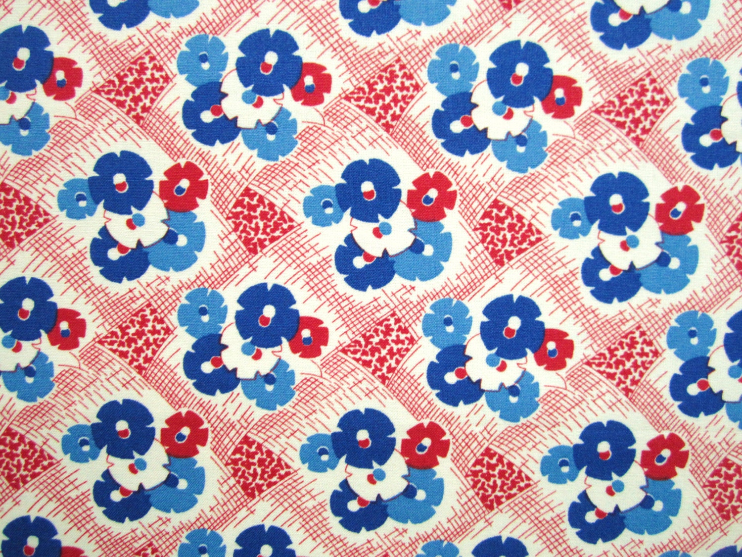 red white and blue floral